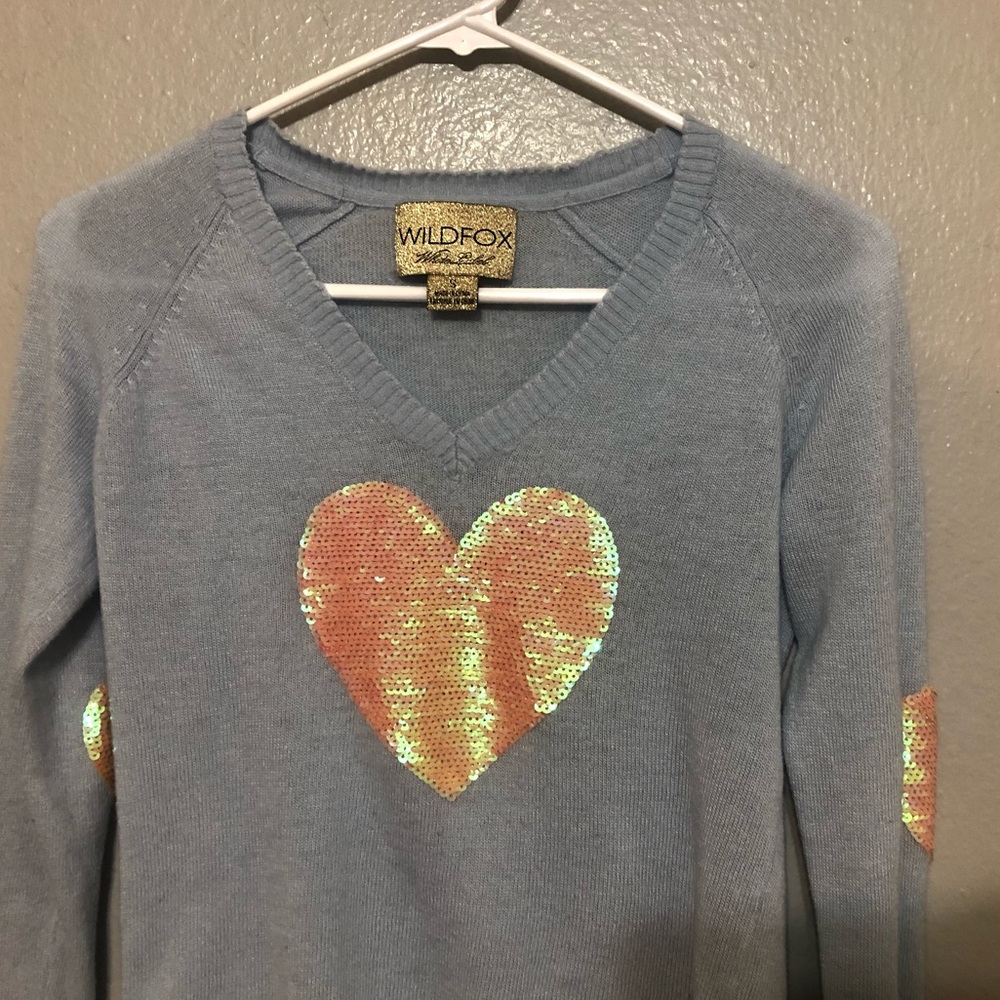 White Label Heart Sequin Sweater
